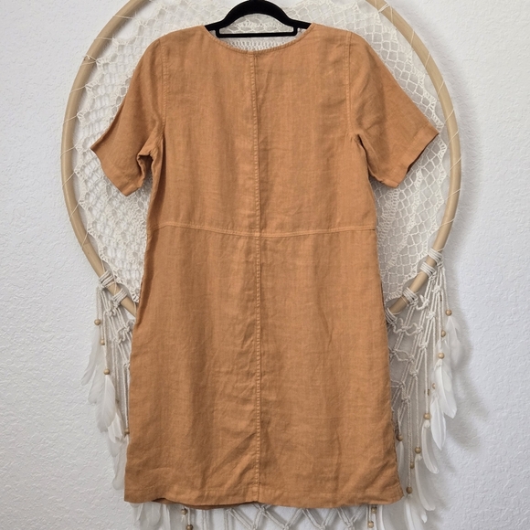 Pure Jill X J. Jill 100% Linen Short Sleeve Pockets Modest Dress Size S - Picture 3 of 8